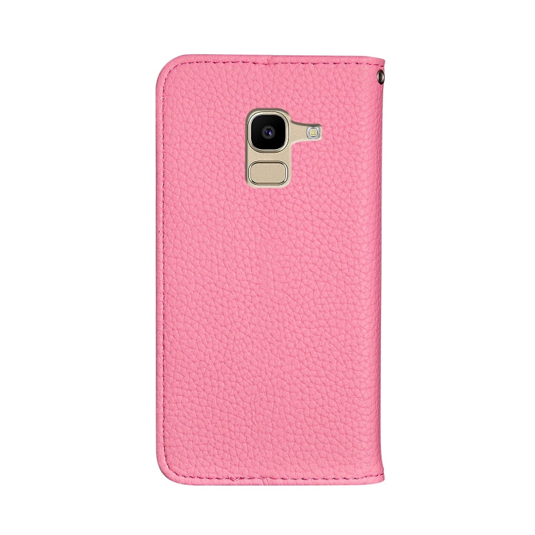 For Galaxy J6 (2018) Litchi Texture Horizontal Flip Leather Case with Holder & Card Slots