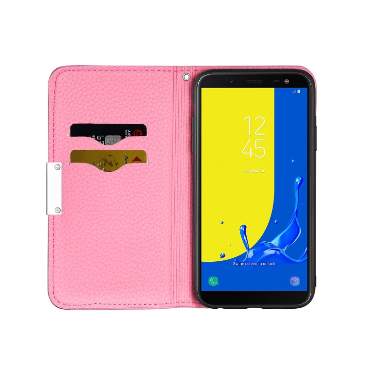 For Galaxy J6 (2018) Litchi Texture Horizontal Flip Leather Case with Holder & Card Slots