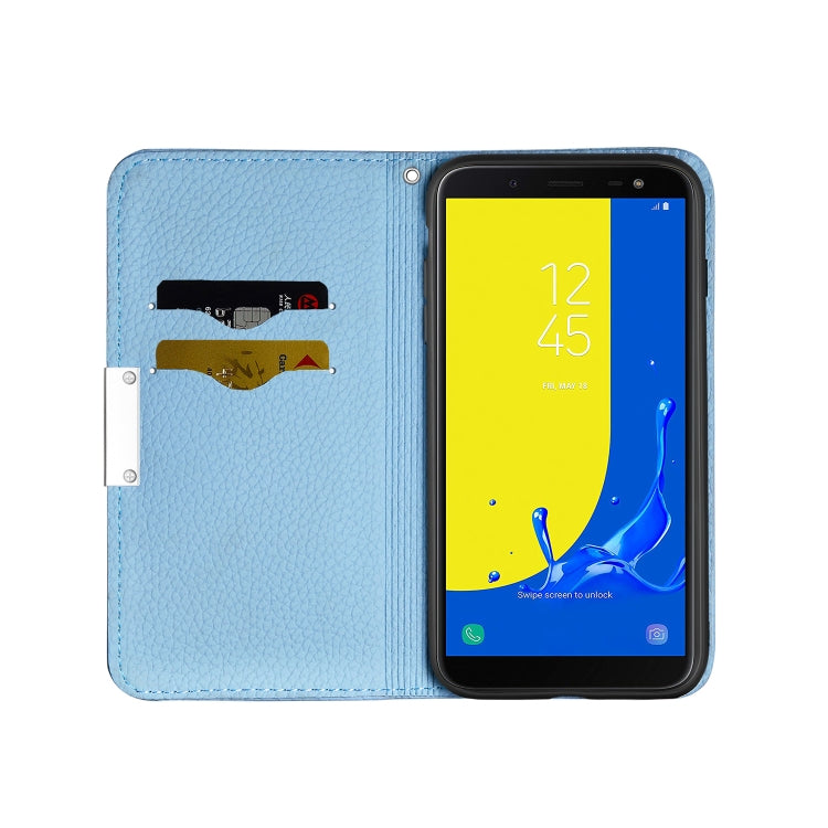 For Galaxy J6 (2018) Litchi Texture Horizontal Flip Leather Case with Holder & Card Slots