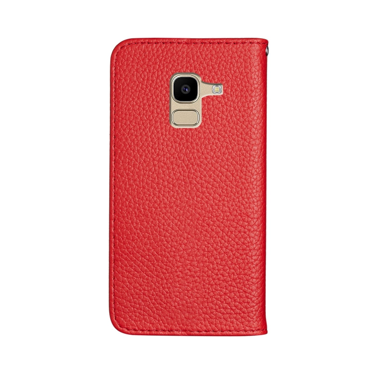 For Galaxy J6 (2018) Litchi Texture Horizontal Flip Leather Case with Holder & Card Slots