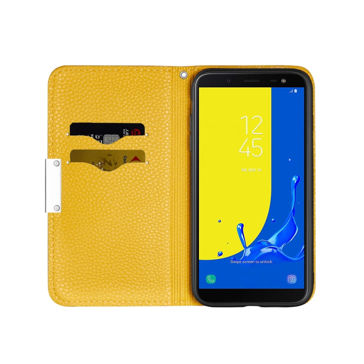 For Galaxy J6 (2018) Litchi Texture Horizontal Flip Leather Case with Holder & Card Slots