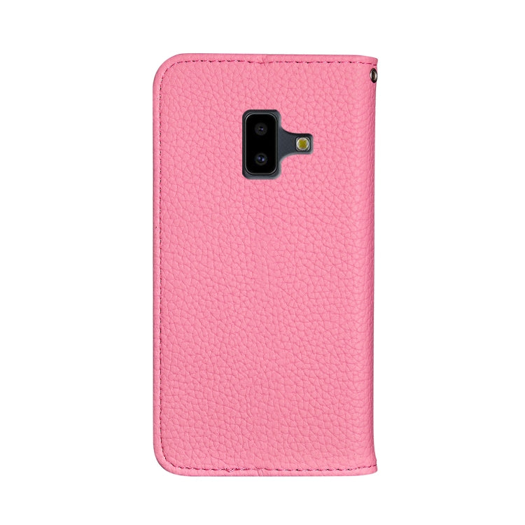 For Galaxy J6 Plus Litchi Texture Horizontal Flip Leather Case with Holder & Card Slots