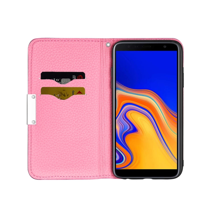 For Galaxy J6 Plus Litchi Texture Horizontal Flip Leather Case with Holder & Card Slots