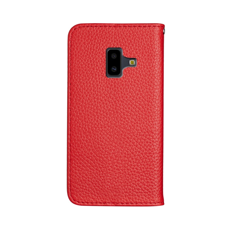 For Galaxy J6 Plus Litchi Texture Horizontal Flip Leather Case with Holder & Card Slots