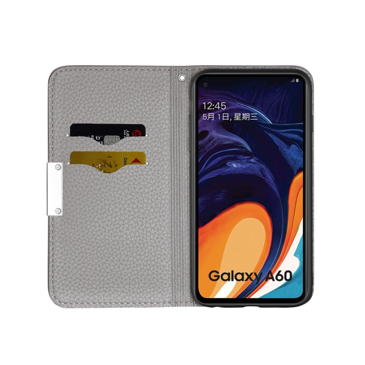 For Galaxy M40 / A60 Litchi Texture Horizontal Flip Leather Case with Holder & Card Slots
