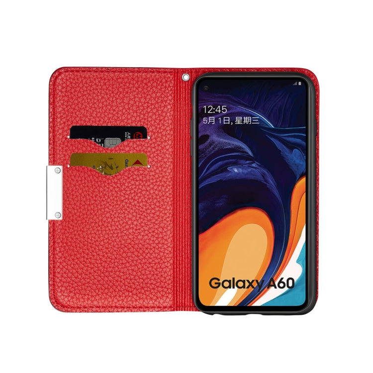 For Galaxy M40 / A60 Litchi Texture Horizontal Flip Leather Case with Holder & Card Slots