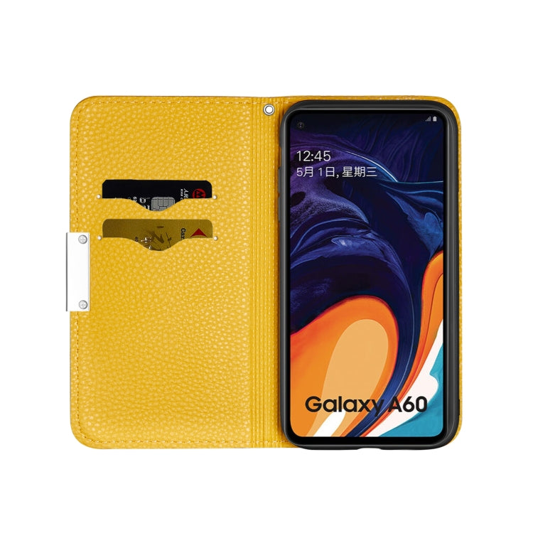 For Galaxy M40 / A60 Litchi Texture Horizontal Flip Leather Case with Holder & Card Slots