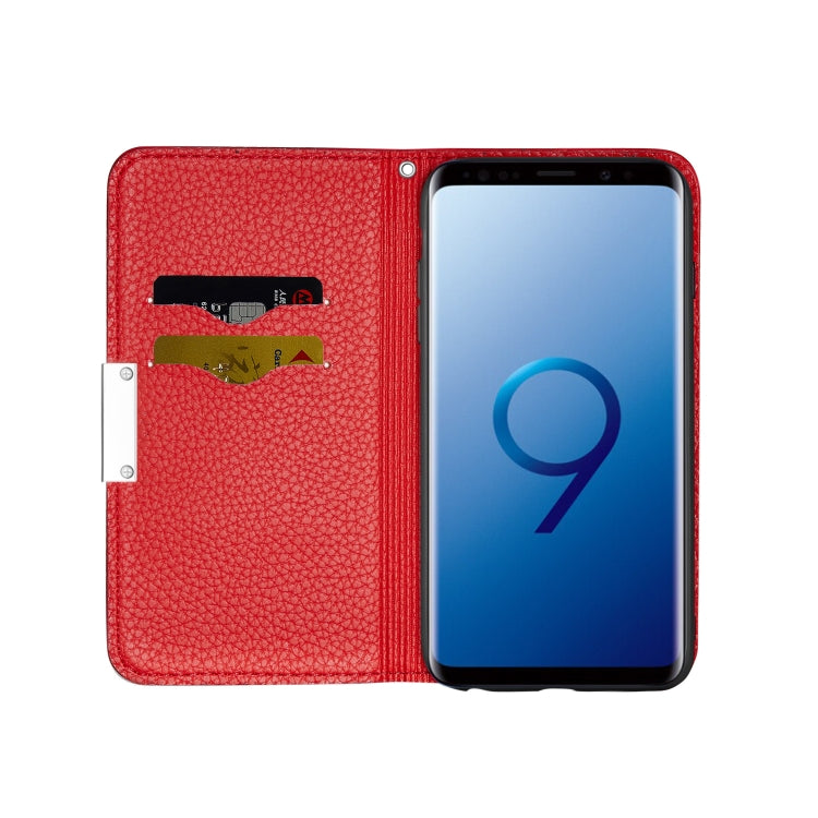 For Galaxy S9 Plus Litchi Texture Horizontal Flip Leather Case with Holder & Card Slots