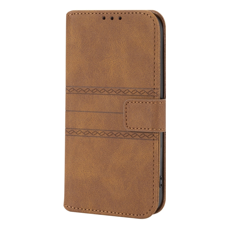 For iPhone 12 Pro Max Embossed Striped Magnetic Buckle PU + TPU Horizontal Flip Leather Case with Holder & Card Slot & Wallet & Photo Frame & Sling