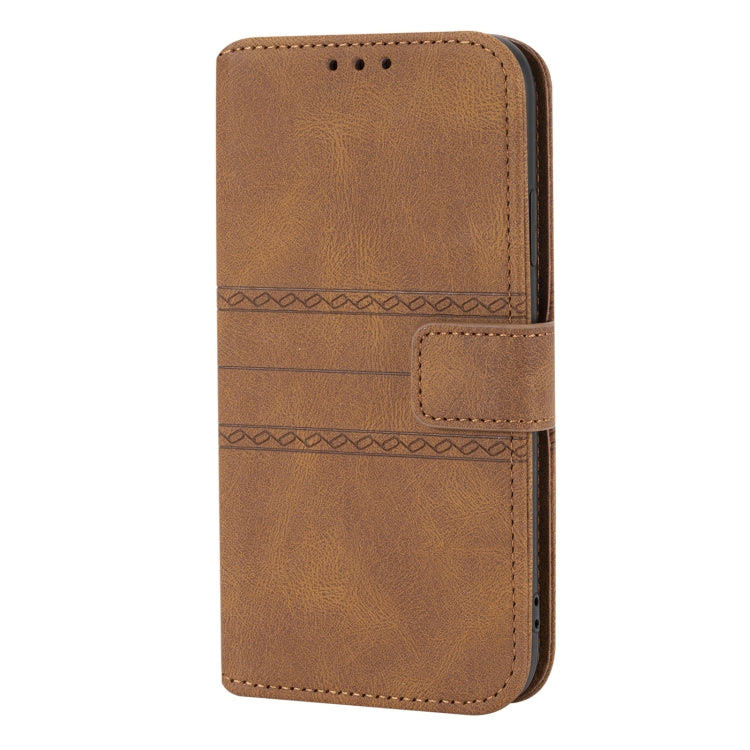 For iPhone 11 Embossed Striped Magnetic Buckle PU + TPU Horizontal Flip Leather Case with Holder & Card Slot & Wallet & Photo Frame & Sling