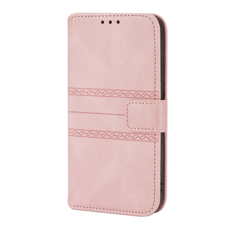 For iPhone 11 Pro Embossed Striped Magnetic Buckle PU + TPU Horizontal Flip Leather Casewith Holder & Card Slot & Wallet & Photo Frame & Sling