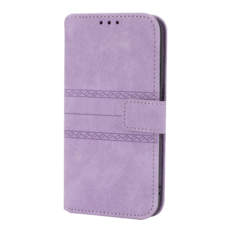 For iPhone 11 Pro Max Embossed Striped Magnetic Buckle PU + TPU Horizontal Flip Leather Case with Holder & Card Slot & Wallet & Photo Frame & Sling
