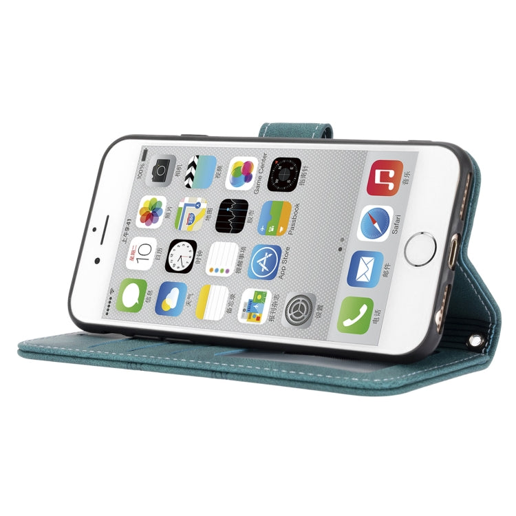 For iPhone 8 / 7 / 6 Embossed Striped Magnetic Buckle Horizontal Flip Leather Case with Holder & Card Slot & Wallet & Photo Frame & Sling