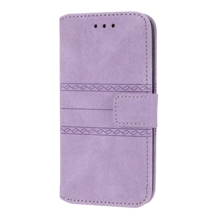 For iPhone 8 / 7 / 6 Embossed Striped Magnetic Buckle Horizontal Flip Leather Case with Holder & Card Slot & Wallet & Photo Frame & Sling