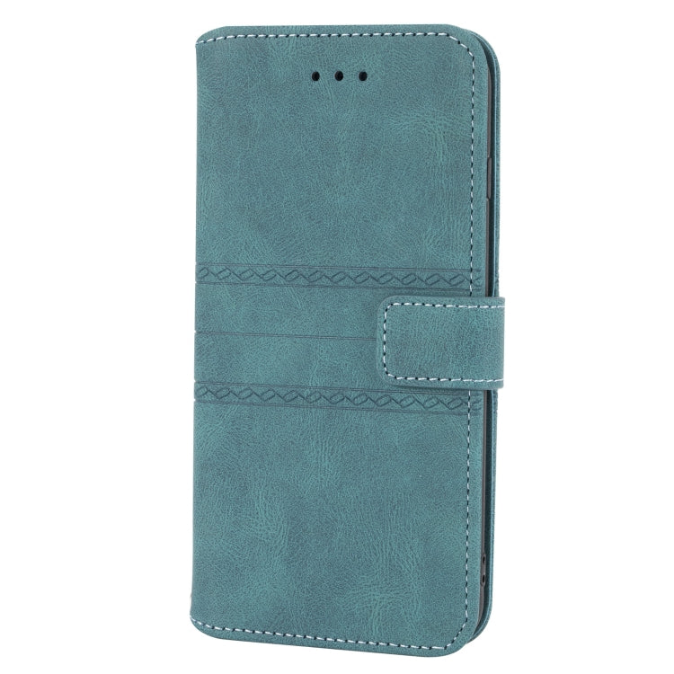 Embossed Striped Magnetic Buckle PU + TPU Horizontal Flip Leather Case with Holder & Card Slot & Wallet & Photo Frame & Sling For iPhone 8 Plus / 7 Plus / 6 Plus