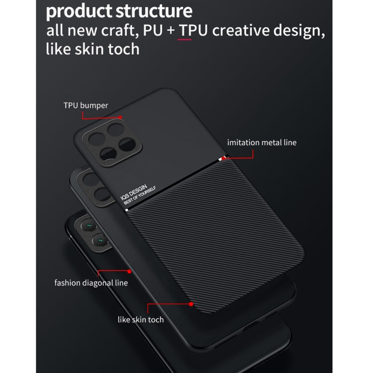 For Huawei Enjoy 20 5G Classic Tilt Strip Grain Magnetic Shockproof PC + TPU Case