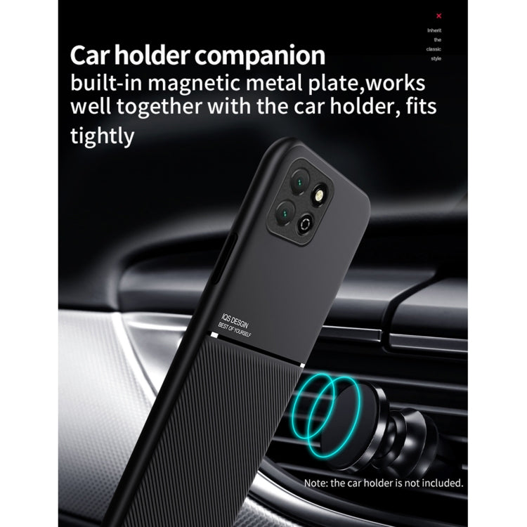 For Huawei Enjoy 20 5G Classic Tilt Strip Grain Magnetic Shockproof PC + TPU Case