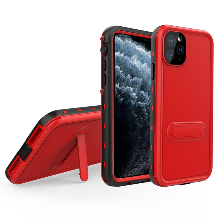 For iPhone 11 Pro RedPepper Shockproof Waterproof Solid Color PC + TPU Protective Case with Holder