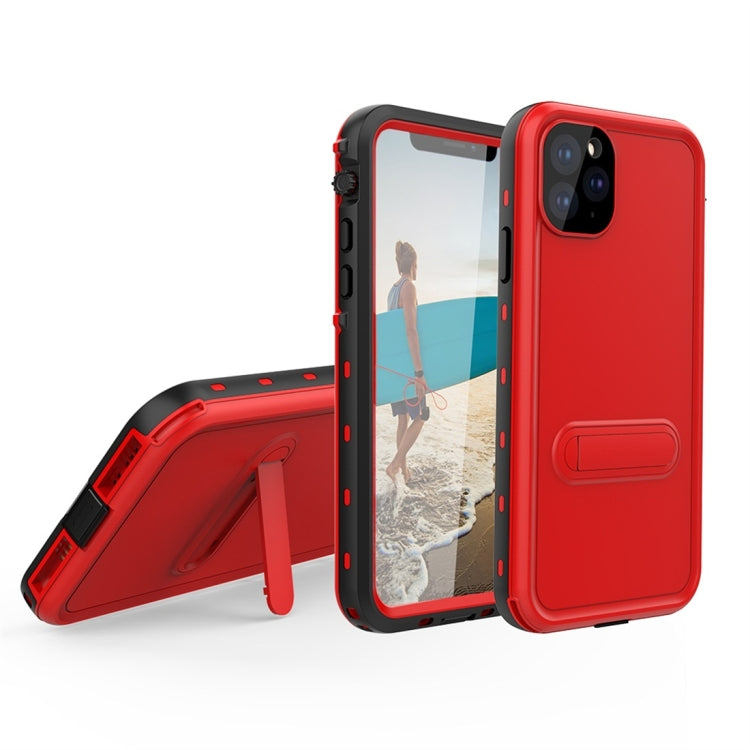 For iPhone 11 Pro RedPepper Shockproof Waterproof Solid Color PC + TPU Protective Case with Holder