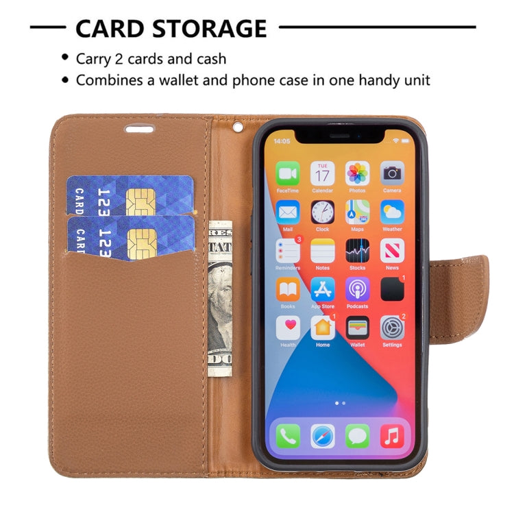 For iPhone 13 mini Litchi Texture Pure Color Horizontal Flip Leather Case with Holder & Card Slots & Wallet & Lanyard