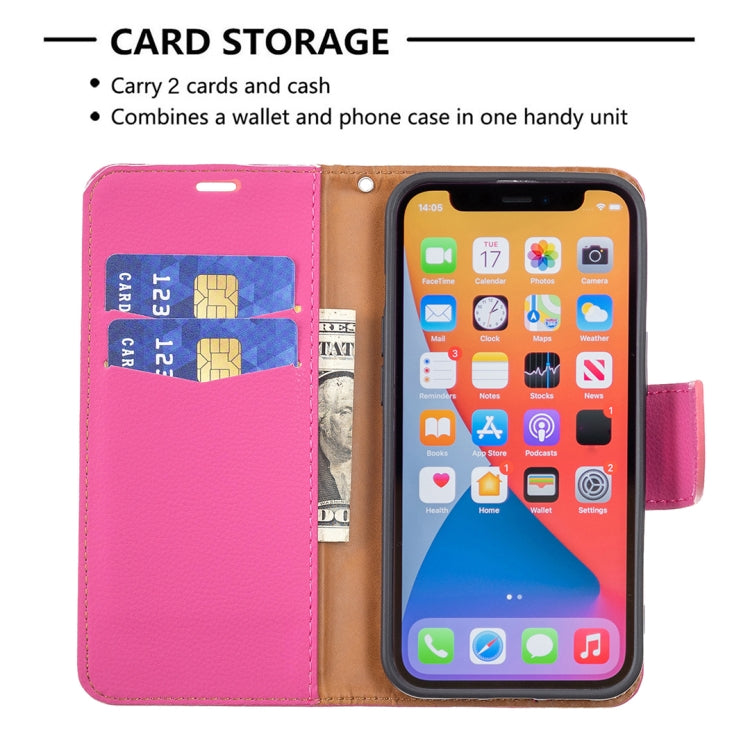For iPhone 13 mini Litchi Texture Pure Color Horizontal Flip Leather Case with Holder & Card Slots & Wallet & Lanyard