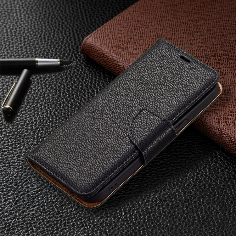 For iPhone 13 Litchi Texture Pure Color Horizontal Flip Leather Case with Holder & Card Slots & Wallet & Lanyard