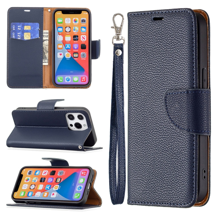 For iPhone 13 Litchi Texture Pure Color Horizontal Flip Leather Case with Holder & Card Slots & Wallet & Lanyard