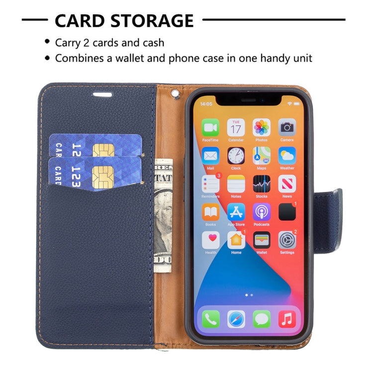 For iPhone 13 Litchi Texture Pure Color Horizontal Flip Leather Case with Holder & Card Slots & Wallet & Lanyard