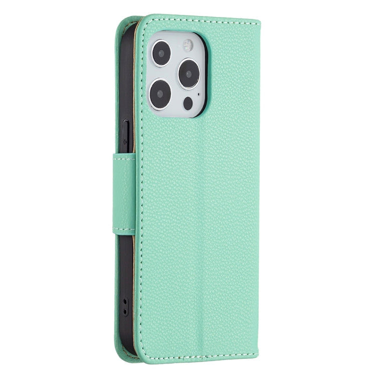 For iPhone 13 Litchi Texture Pure Color Horizontal Flip Leather Case with Holder & Card Slots & Wallet & Lanyard