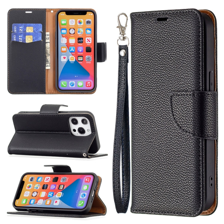 For iPhone 13 Pro Litchi Texture Pure Color Horizontal Flip Leather Case with Holder & Card Slots & Wallet & Lanyard