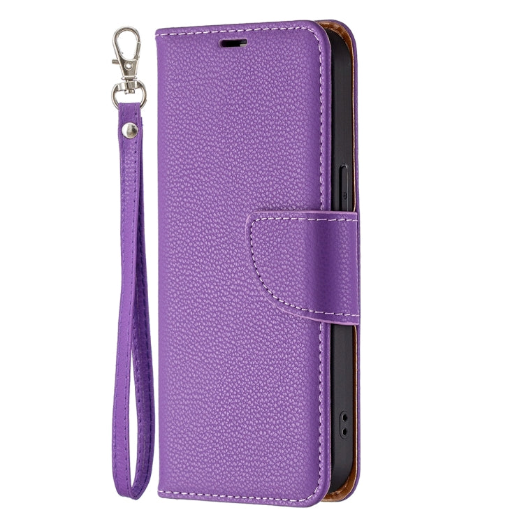 For iPhone 13 Pro Litchi Texture Pure Color Horizontal Flip Leather Case with Holder & Card Slots & Wallet & Lanyard