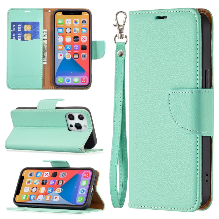 For iPhone 13 Pro Max Litchi Texture Pure Color Horizontal Flip Leather Case with Holder & Card Slots & Wallet & Lanyard