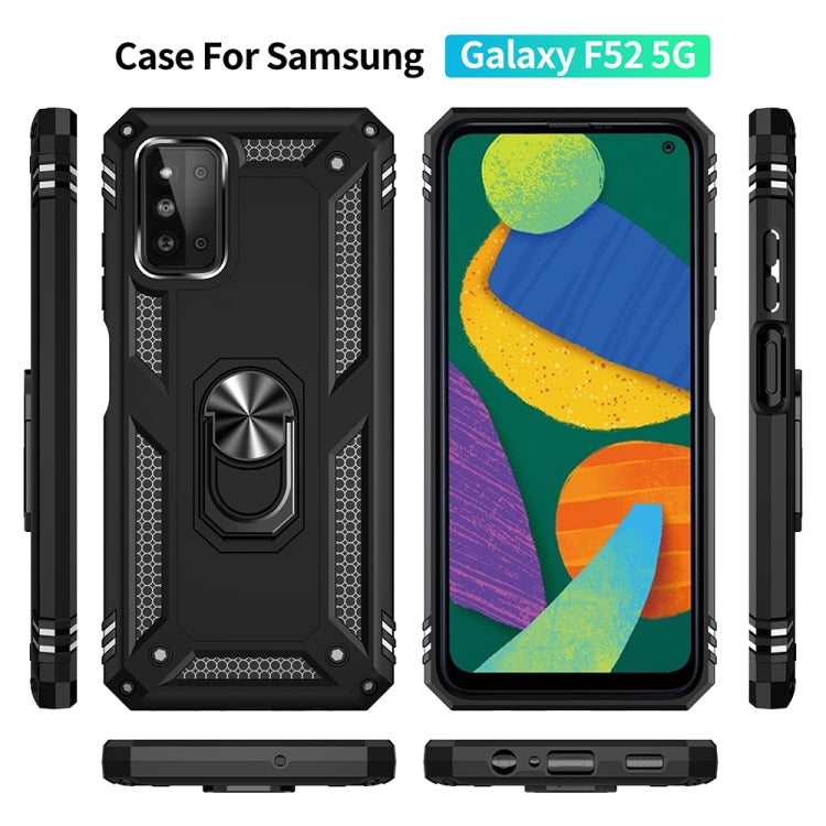 For Samsung Galaxy F52 5G Shockproof TPU + PC Protective Case with 360 Degree Rotating Holder