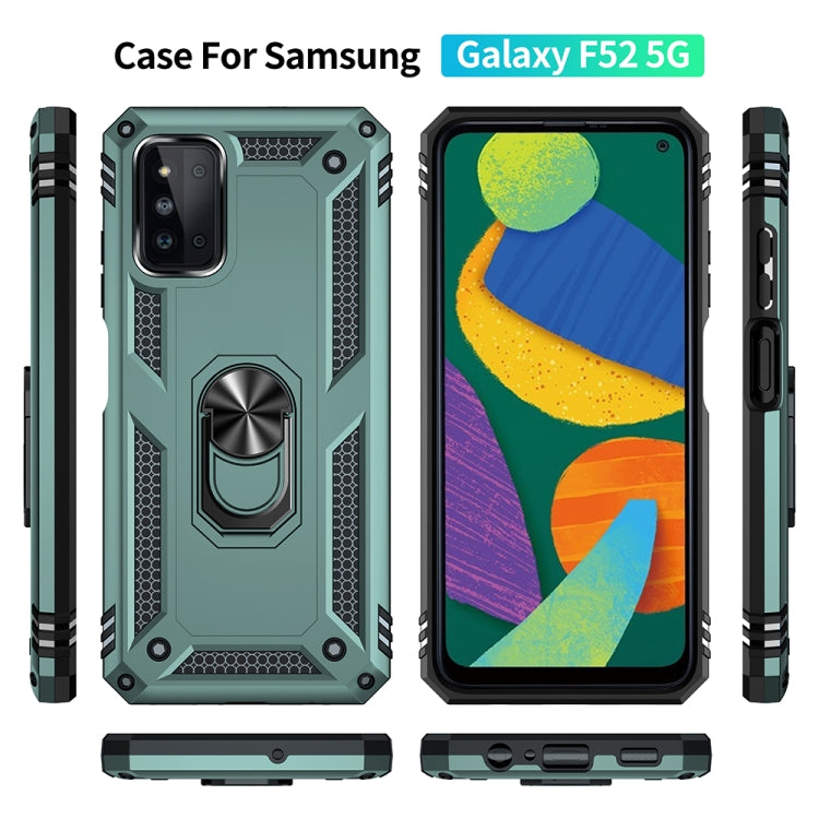 For Samsung Galaxy F52 5G Shockproof TPU + PC Protective Case with 360 Degree Rotating Holder