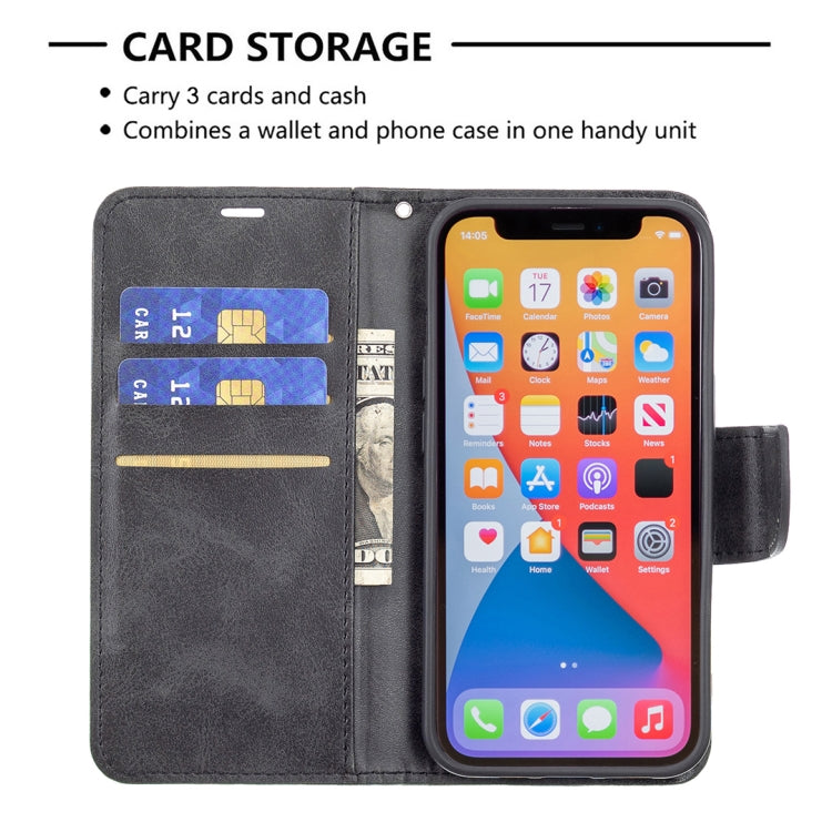 For iPhone 13 mini  Retro Lambskin Texture Pure Color Horizontal Flip PU Leather Case, with Holder & Card Slots & Wallet & Lanyard