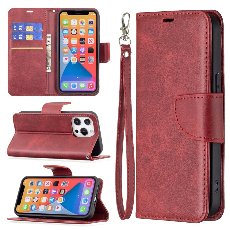For iPhone 13 mini  Retro Lambskin Texture Pure Color Horizontal Flip PU Leather Case, with Holder & Card Slots & Wallet & Lanyard