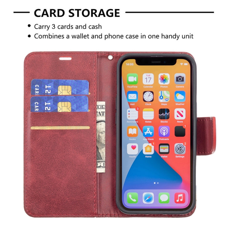 For iPhone 13 mini  Retro Lambskin Texture Pure Color Horizontal Flip PU Leather Case, with Holder & Card Slots & Wallet & Lanyard