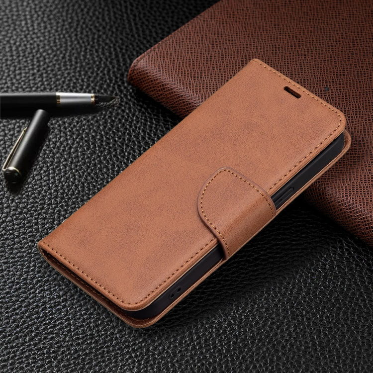 For iPhone 13 mini  Retro Lambskin Texture Pure Color Horizontal Flip PU Leather Case, with Holder & Card Slots & Wallet & Lanyard