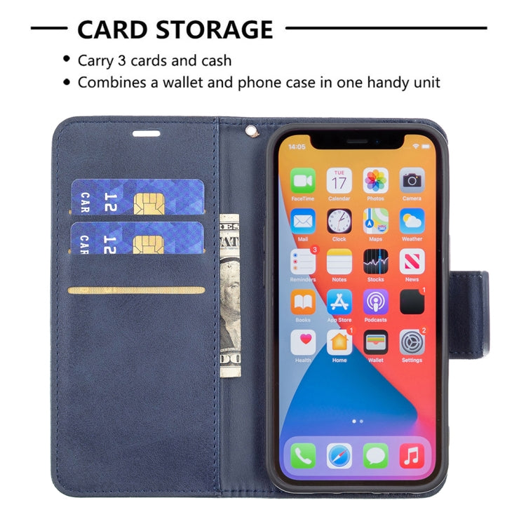 For iPhone 13 mini  Retro Lambskin Texture Pure Color Horizontal Flip PU Leather Case, with Holder & Card Slots & Wallet & Lanyard