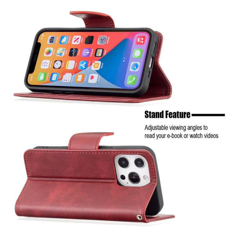 For iPhone 13 Retro Lambskin Texture Pure Color Horizontal Flip PU Leather Case, with Holder & Card Slots & Wallet & Lanyard