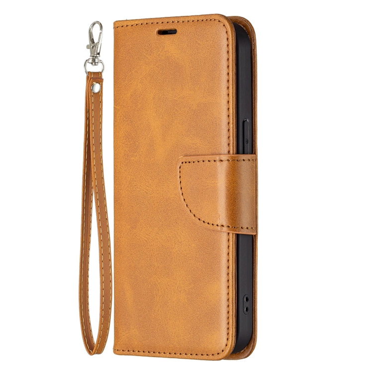For iPhone 13 Retro Lambskin Texture Pure Color Horizontal Flip PU Leather Case, with Holder & Card Slots & Wallet & Lanyard