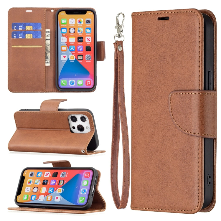 For iPhone 13 Retro Lambskin Texture Pure Color Horizontal Flip PU Leather Case, with Holder & Card Slots & Wallet & Lanyard
