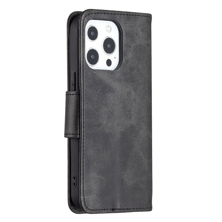 For iPhone 13 Pro Retro Lambskin Texture Pure Color Horizontal Flip PU Leather Case, with Holder & Card Slots & Wallet & Lanyard
