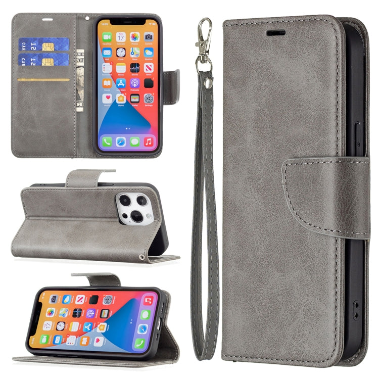 For iPhone 13 Pro Retro Lambskin Texture Pure Color Horizontal Flip PU Leather Case, with Holder & Card Slots & Wallet & Lanyard