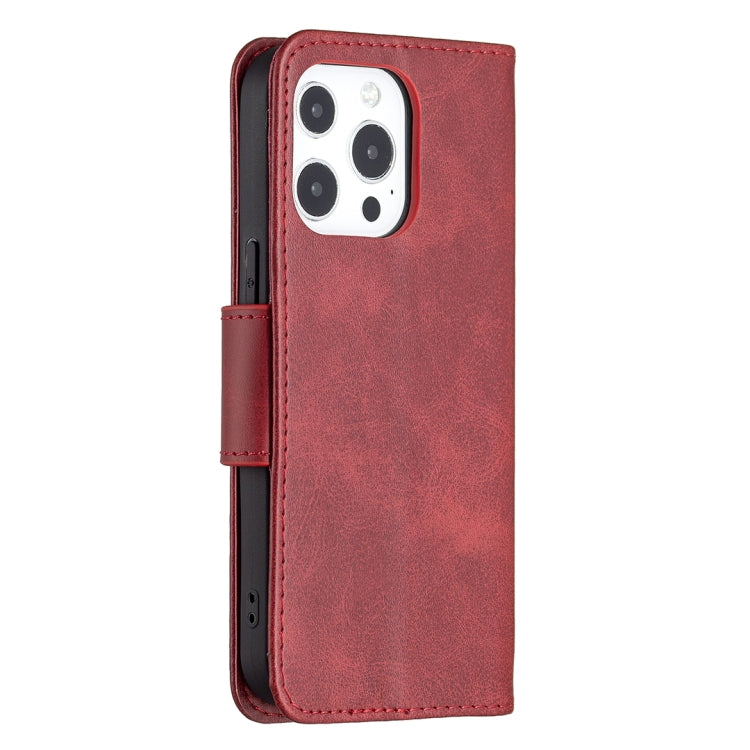 For iPhone 13 Pro Retro Lambskin Texture Pure Color Horizontal Flip PU Leather Case, with Holder & Card Slots & Wallet & Lanyard