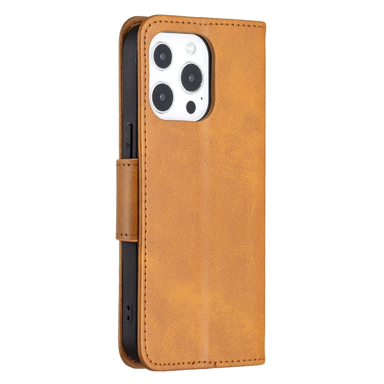For iPhone 13 Pro Retro Lambskin Texture Pure Color Horizontal Flip PU Leather Case, with Holder & Card Slots & Wallet & Lanyard