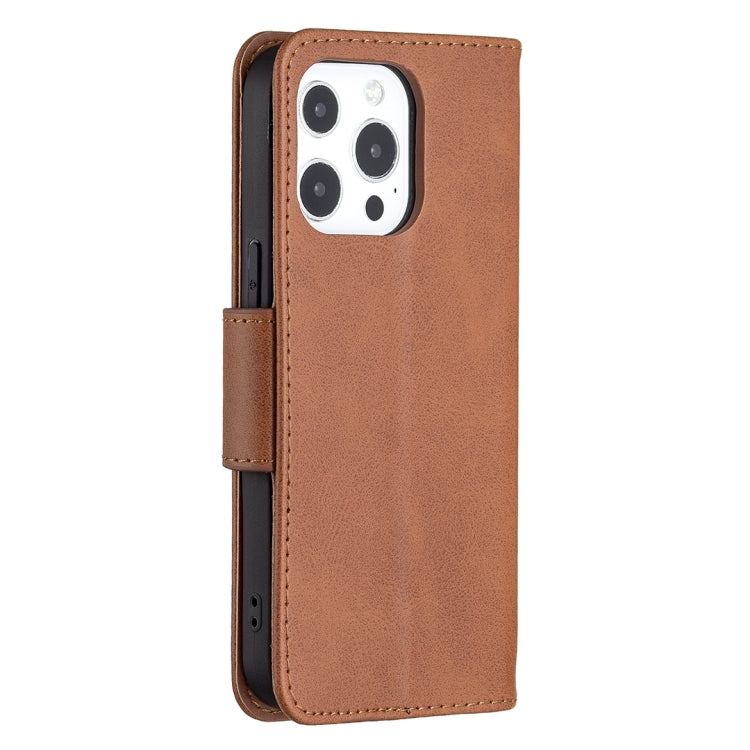 For iPhone 13 Pro Retro Lambskin Texture Pure Color Horizontal Flip PU Leather Case, with Holder & Card Slots & Wallet & Lanyard