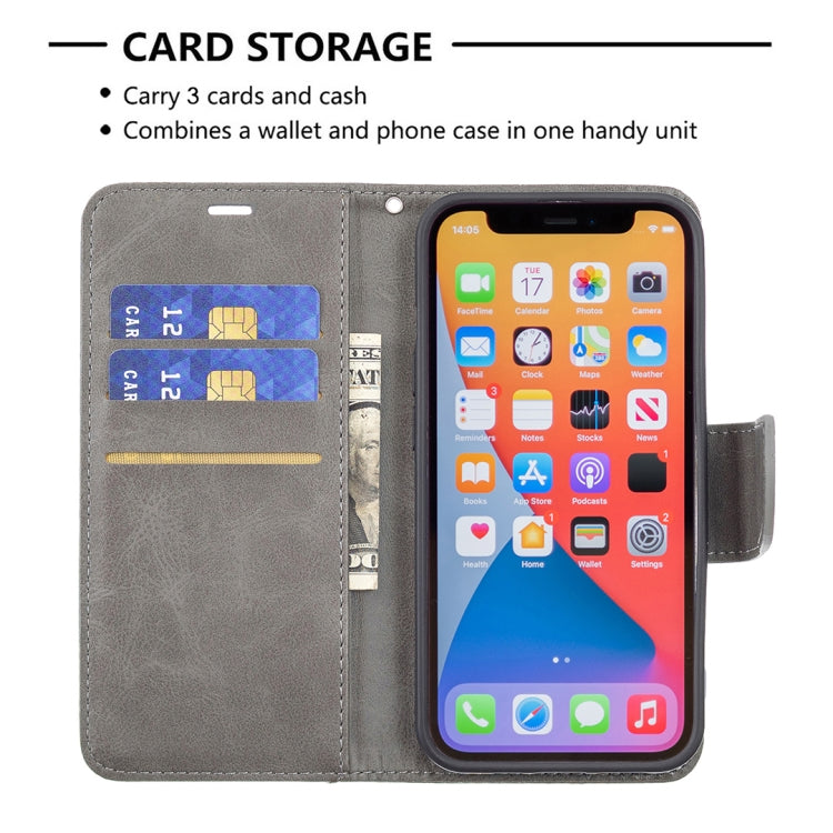 For iPhone 13 Pro Max  Retro Lambskin Texture Pure Color Horizontal Flip PU Leather Case, with Holder & Card Slots & Wallet & Lanyard