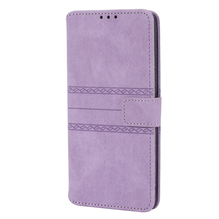 For Samsung Galaxy A02s 164mm Embossed Striped Magnetic Buckle PU + TPU Horizontal Flip Leather Case with Holder & Card Slot & Wallet & Photo Frame & Sling