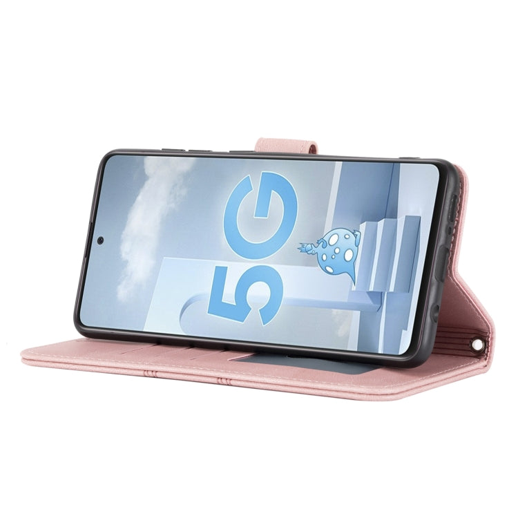 For Samsung Galaxy A71 Embossed Striped Magnetic Buckle PU + TPU Horizontal Flip Leather Case with Holder & Card Slot & Wallet & Photo Frame & Sling